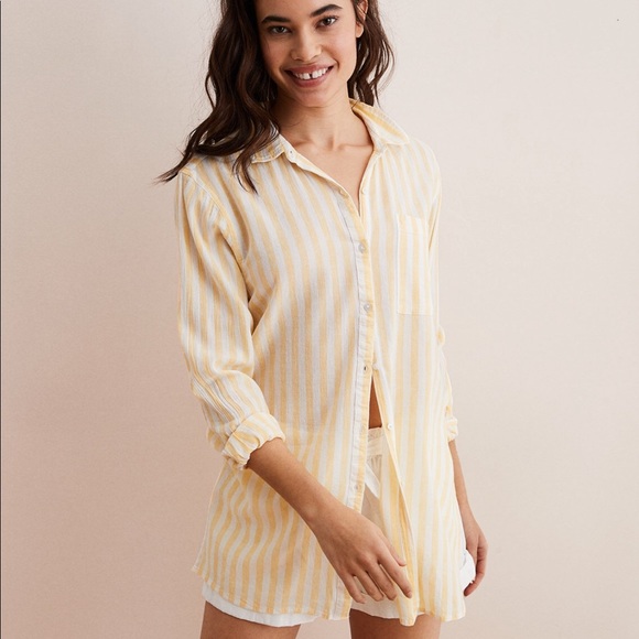 Aerie striped beach button down shirt - Picture 4 of 8